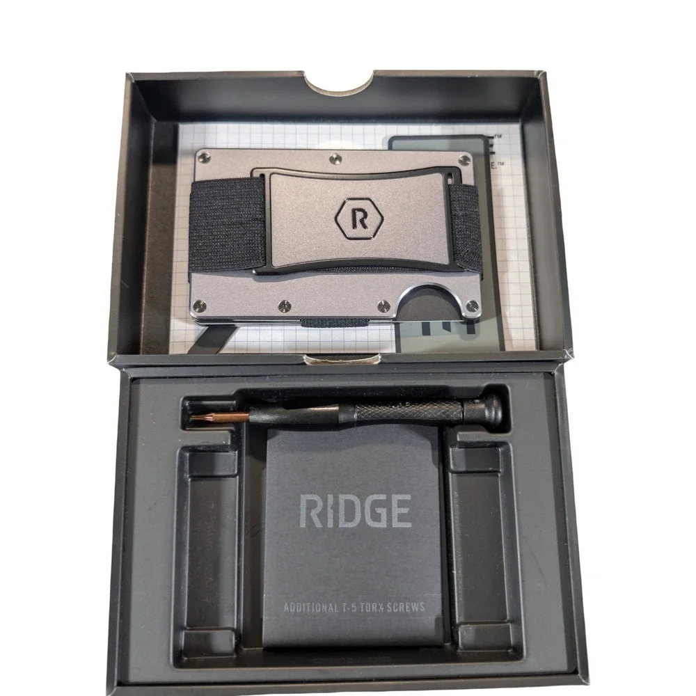 Qq2o The Ridge RFID Wallet for Magsafe W/ Cash Strap - Gunmetal Open Box Read⬇️